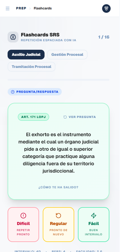 OpoAI Modo Estudio Flashcards