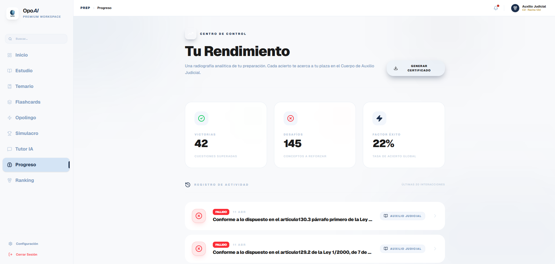 OpoAI Progreso