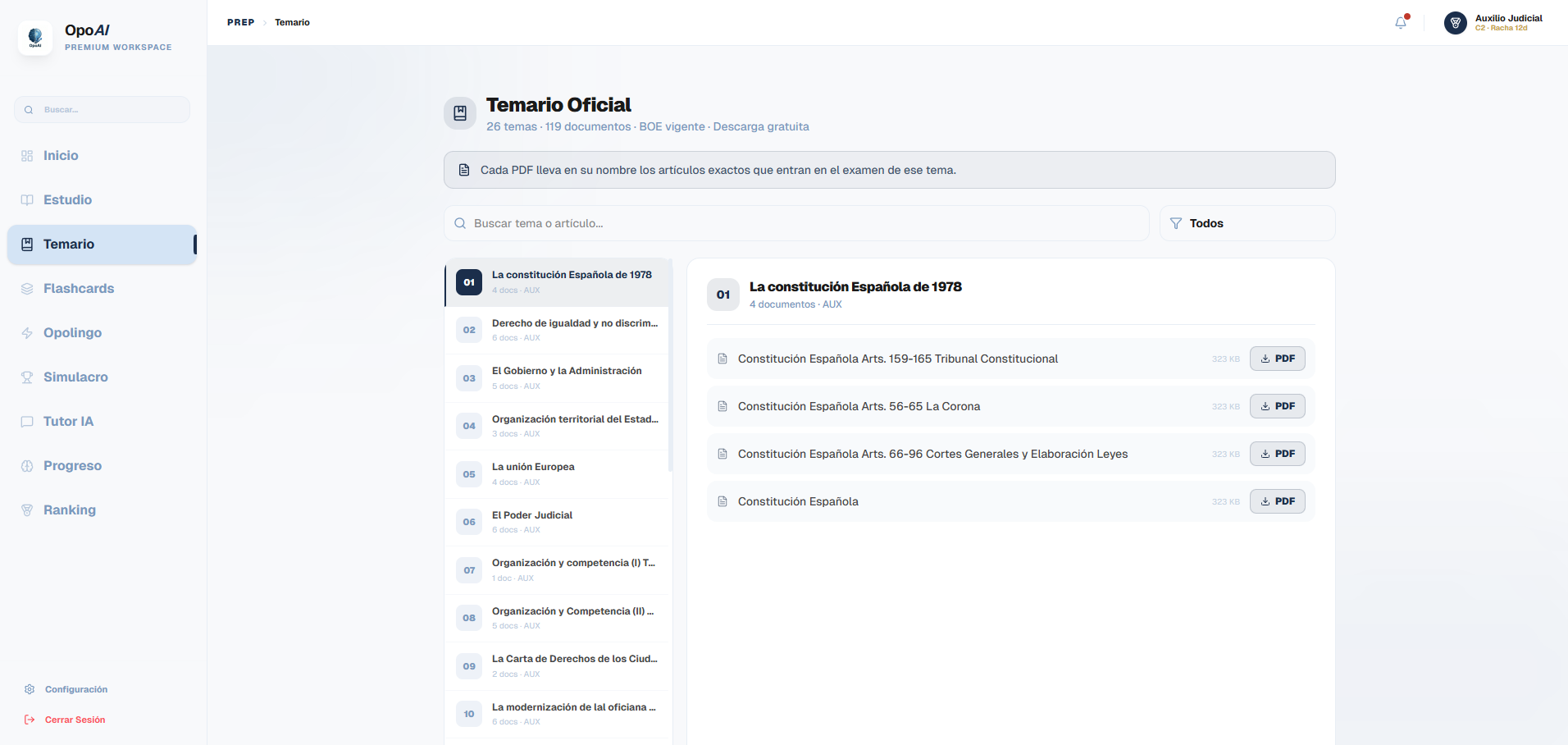 OpoAI Temario Oficial